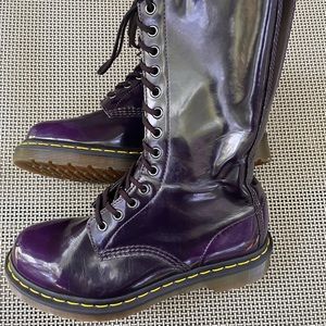 Dr Martens 14 eyelet Tall Purple Boots
